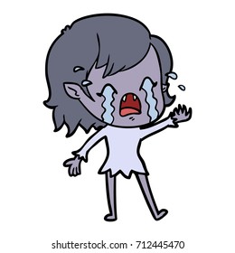 caricatura de una chica vampiresa que llora
