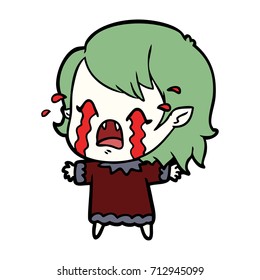 cartoon crying vampire girl