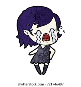 caricatura de una chica vampiresa que llora