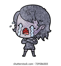 cartoon crying vampire girl