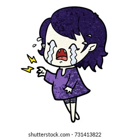 caricatura de una chica vampiresa que llora