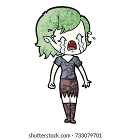 caricatura de una chica vampiresa que llora