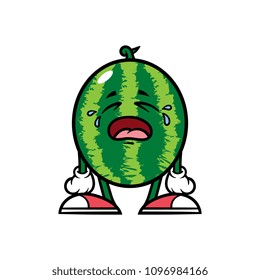 Cartoon Crying Watermelon Character