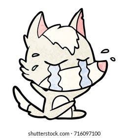 caricatura de lobo llorando