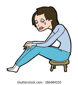 cartoon crying woman