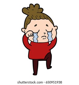 cartoon crying woman