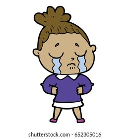 cartoon crying woman
