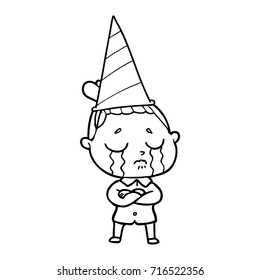 cartoon crying woman