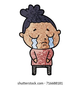 cartoon crying woman