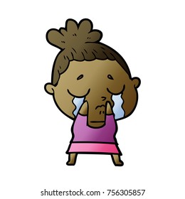 cartoon crying woman