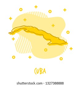 Cartoon Cuba Map