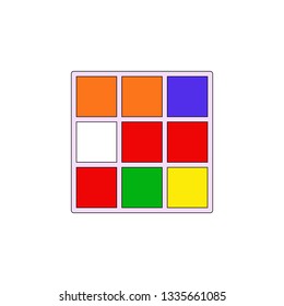 cartoon cube toy colored icon