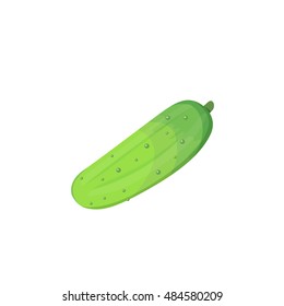 cartoon Cucumber isolated on white background.