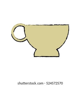 cartoon cup coffe break time office icon