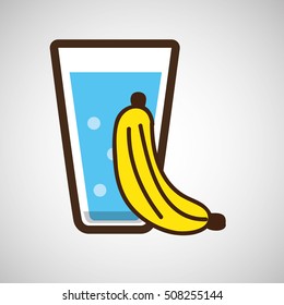 cartoon cup glass water with vector illustration eps 10