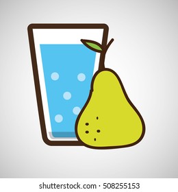 cartoon cup glass water with vector illustration eps 10