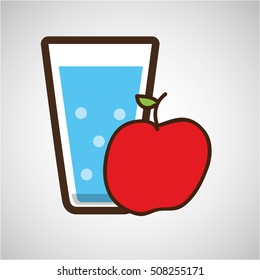 cartoon cup glass water with vector illustration eps 10
