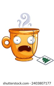 cartoon cup with tea bag