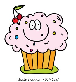 Cartoon cupcake