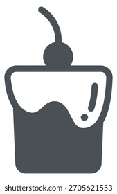 Uma caricatura de um cupcake com uma cereja no topo