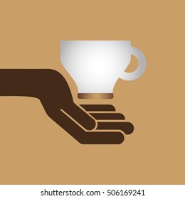 cartoon cupcake cherry sweet with cup coffee icon graphic vector illustration