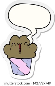 quequitos de dibujos animados con la cara y la pegatina de la burbuja del habla