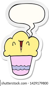 quequitos de dibujos animados con la cara y la pegatina de la burbuja del habla