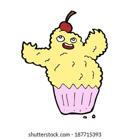 cartoon cupcake monster