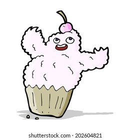 monstruo del cupcake de dibujos animados