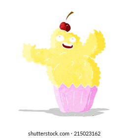 monstruo del cupcake de dibujos animados