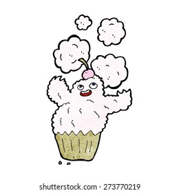 monstruo del cupcake de dibujos animados