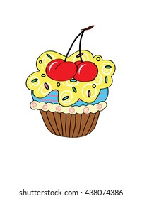 Cartoon cupcake. simple