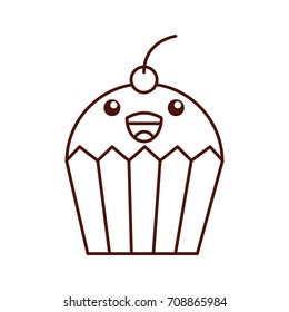 cartoon cupcake sweet character icon