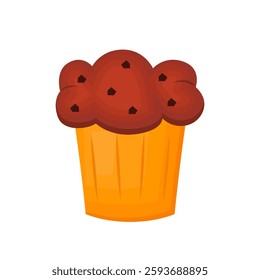 Cartoon cupcakes. Isolated tasty cupcake. Vector illustration