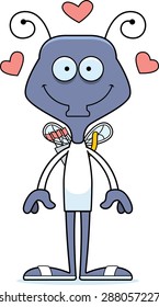 A cartoon cupid fly smiling.