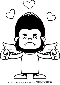 A cartoon cupid gorilla looking angry.