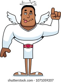 A cartoon cupid looking drunk.