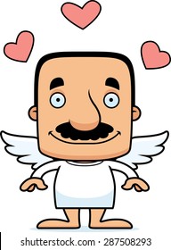 A cartoon cupid man smiling.