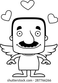 A cartoon cupid man smiling.