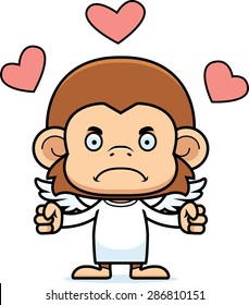 A cartoon cupid monkey looking angry.