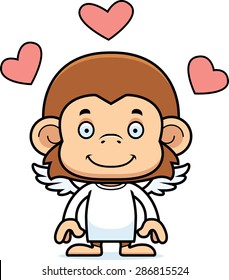 A cartoon cupid monkey smiling.