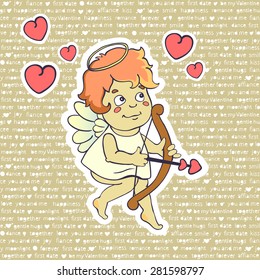 Cartoon cupid - Vector illustration