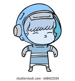 cartoon curious astronaut