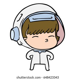 cartoon curious astronaut