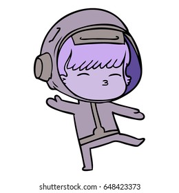 cartoon curious astronaut