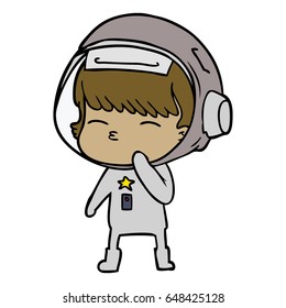 cartoon curious astronaut