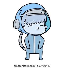 cartoon curious astronaut
