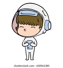 cartoon curious astronaut