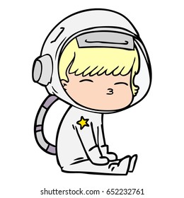 cartoon curious astronaut