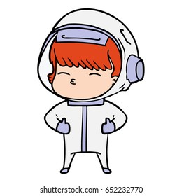 cartoon curious astronaut